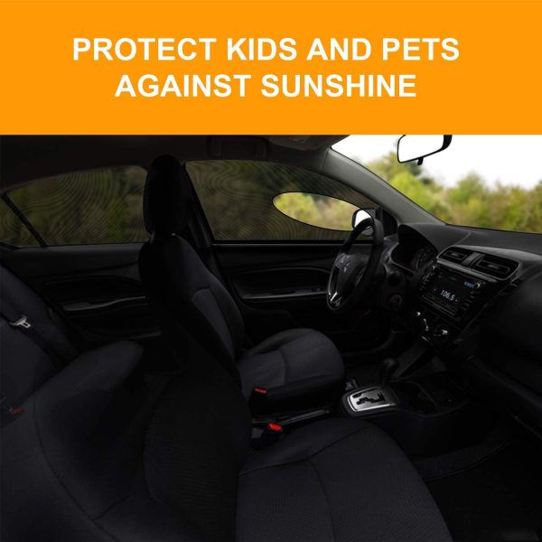 Car Window Shades, Rear Sidewindow Sunshade Blocks Sun, Glare and UV Rays for Baby?C Universal Fit up to 34.6" H x 51.2" L (2 Pack, Black) - Image 2