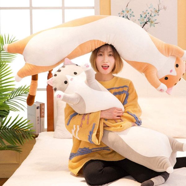 Plus Doll Toy Cat, Stuffed Toys Long Cotton Cute Cat Shape Doll Comfort Plush Toy Soft Sleeping Pillow - Image 8