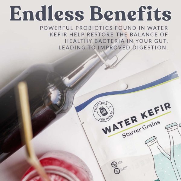 Cultures for Health Water Kefir Grains | Easy To Maintain Kefir Starter Culture Powder | Reusable Without Loss Of Nutrients | Natural, Non GMO, Gluten Free | Healthy Replacement For Soda | 1 Packet Kefir Grains - Image 2