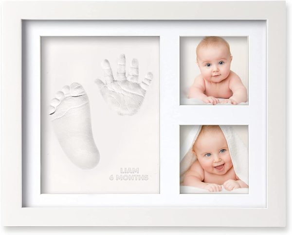 KeaBabies Baby Footprint Kit - Baby Hand and Footprint Kit - Baby Keepsake - Baby Shower Gifts for Mom - Baby Picture Frame for Baby Registry Boys, Girls (Alpine White)