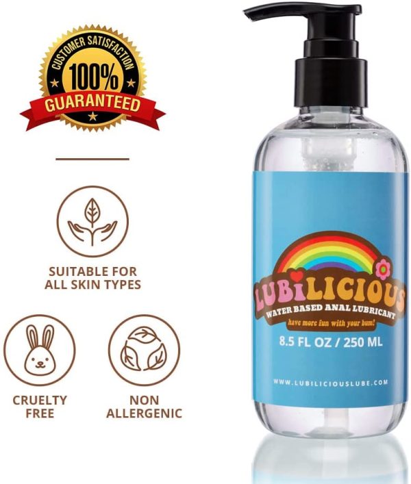 Lubilicious Anal Lube | Water Based Lubrication for Men & Women | Water Based Lube for Him & Her | Natural Water Based Lubricant | Personal Lubrication | Better Anal Lubricant | Anel Lube 8.5 oz - Image 4