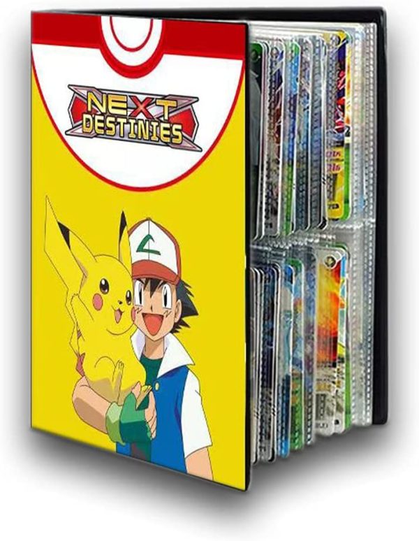 Card Holder Compatible with Trading Cards, Card Album 4 Pocket, Binder Cards Album Book Best Protection Collection Cards Put Up to 240 Cards, Ash & Pikachu - Image 2