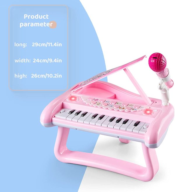 Baby Piano Girls Toy First Birthday Gifts for 1 2 3 Years Old Toddler Keyboard for Kids 12-18 months Musical Instruments with Microphone - Image 6