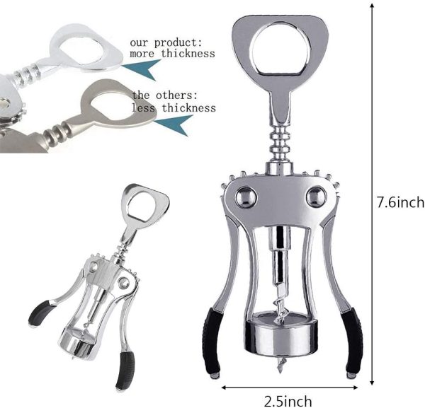 Wine Opener, Premium Multifunctional Wing Corkscrew Wine Bottle Opener, Luxury Waiter Corkscrew with Stopper Set for Wine Enthusiast Waiters - Image 4