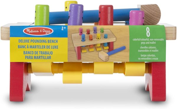 Melissa & Doug Deluxe Pounding Bench Wooden Toy with Mallet (Developmental Toy, Helps Fine Motor Skills) - Image 8