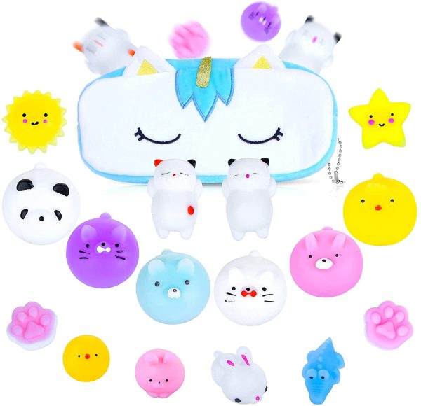 Jumbo Mochi Squishy Toys - 16 Pcs Squishies Toy Gifts for Teen Girls and Boys - Kawaii Animal with Unicorn Storage Bag Party Favors Kids Easter Egg Stuffers Toy Gift, Sensory Fidget Toy Set, Stress Relief Toys for Adults, Halloween Toys & Christmas Gifts for Kids - Image 3