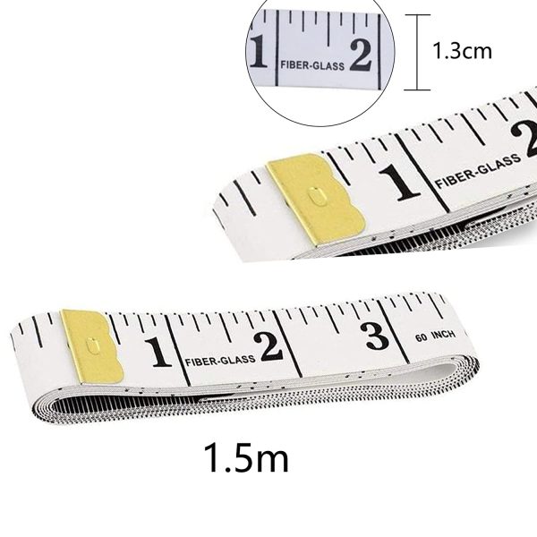 Body Measuring Tape, 1.5m Dual Sided Tape Measure for Body Measuring, Soft Measuring Tape Ruler for Fabric Tailor and Sewing, White - Image 2