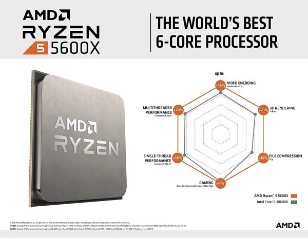 Ryzen 5 5600X 6-core, 12-Thread Unlocked Desktop Processor with Wraith Stealth Cooler - Image 6