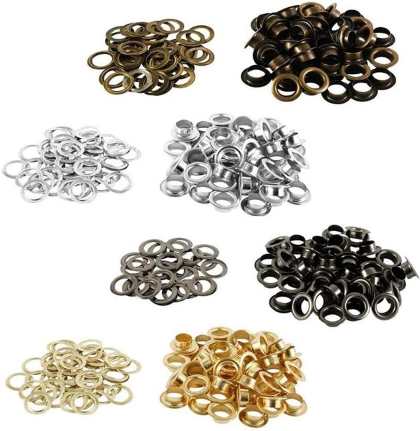 400 Sets Leather Grommet Eyelet Kit with Setting Tools, 5mm Inside Diameter Grommet Tool Kit for Clothing Fabric Canvas Belt Craft Making DIY Projects, 4 Colors - Image 2