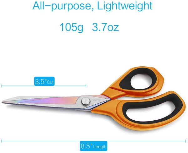 8.5??Sharp Sewing Scissors, Premium Heavy Duty All-Purpose Titanium Coating Forged Stainless Steel Fabric Leather Cutting Tailor Dressmaking Shears Professional Crafting - Image 2