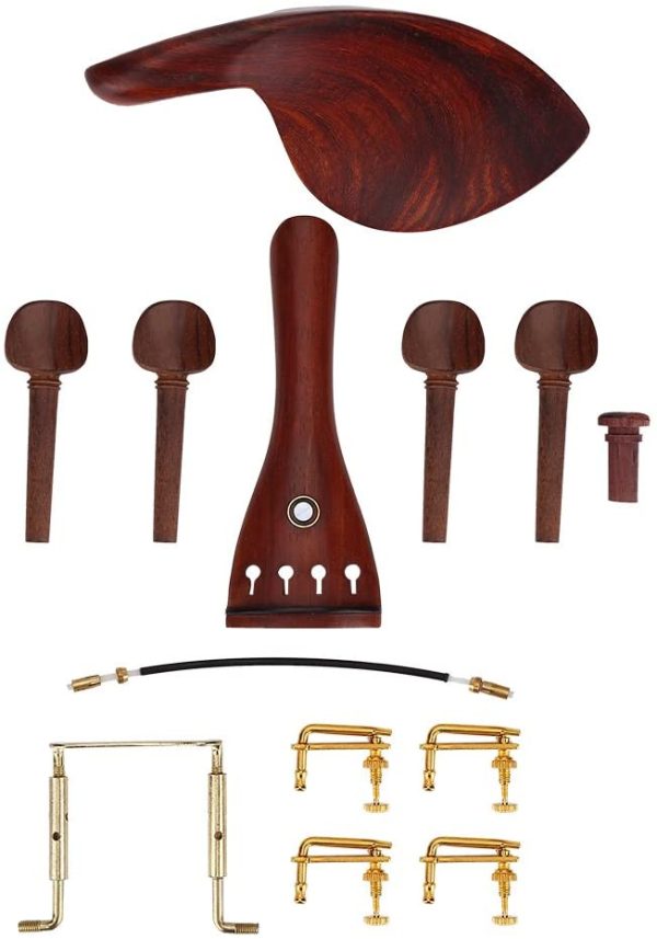 with Endpin with Tuning Pegs with Tail Gut Rosewood 4/4 Violin Fittings, 4/4 Violin Accessories, with Chin rest for professional enthusiasts