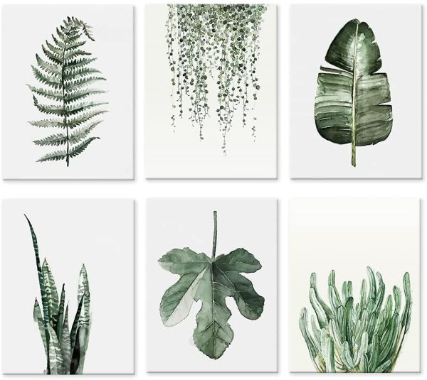 Plant Prints canvas art Home decor, Set of 6?? 8x10 Unframed?? Poster Canvas Print, Plant Painting Dewcor for Living Room (color 1) - Image 2