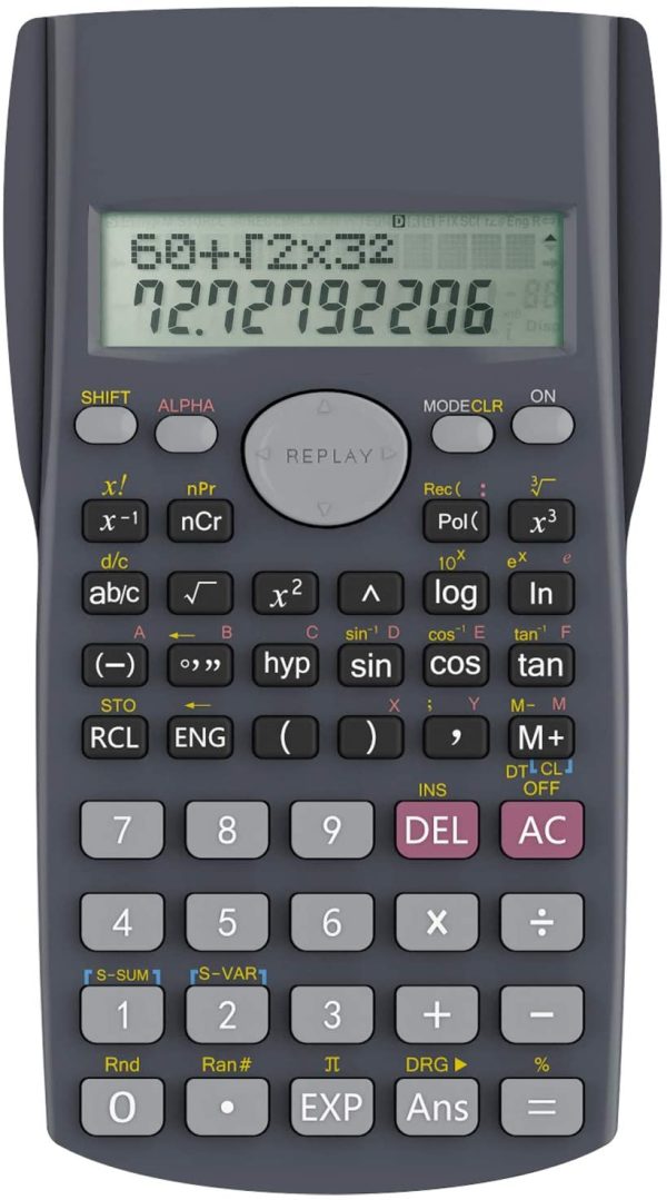 2-Line Engineering Scientific Calculator, Suitable for School and Business, Black - Image 5