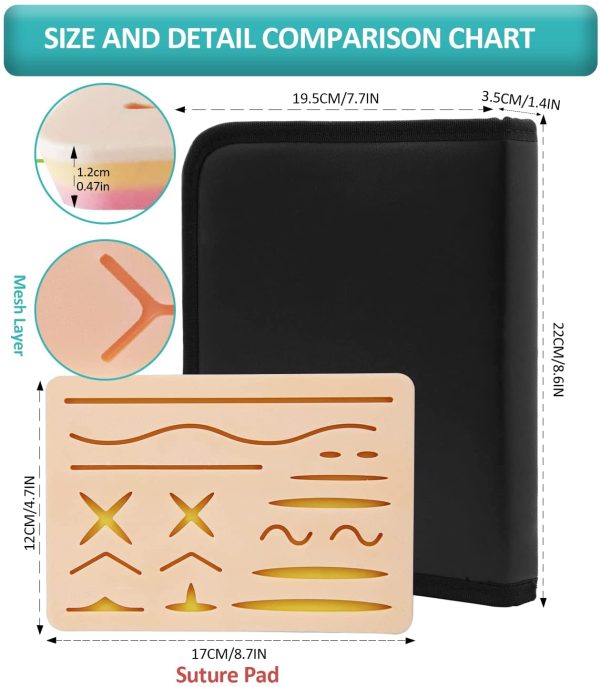 Suture Practice Kit for Student Suture Training, Include Upgrade Suture Pad, Complete Suture Tool Kit, Perfect for Teaching and Learning - Image 3