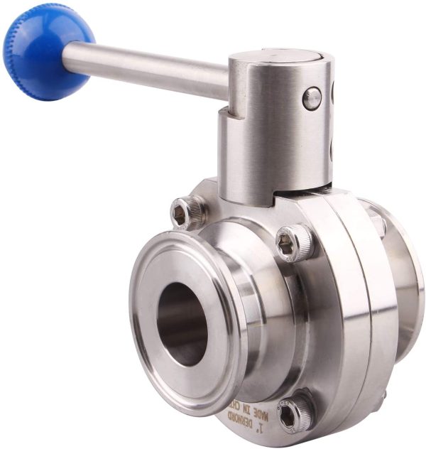 Sanitary Butterfly Valve with Pull Handle Stainless Steel 304 Tri Clamp Clover (1 Inch) - Image 3