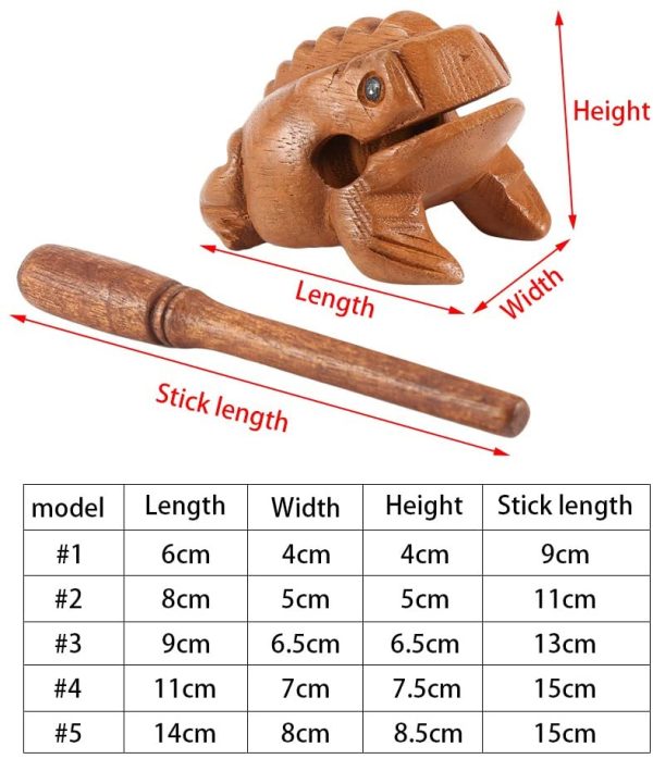 Wood Frog Guiro Rasp Thailand Hand Carved Wooden Frog Guiro Rasp Croaking Sound Toy Musical Instrument Tone Block Natural Finish Five sizes(#1) - Image 5