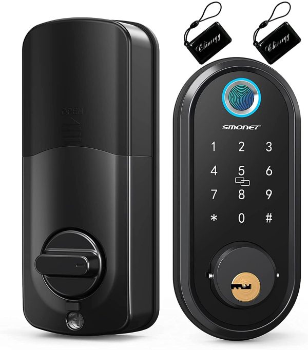 Smart Lock, Fingerprint Smart Door Lock,Keyless Entry Door Lock Keypad,Electronic Deadbolt with WiFi and Bluetooth App Control,Ekeys Sharing, App Monitoring Auto Lock for Homes and Hotel