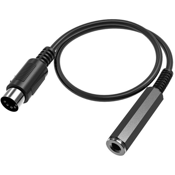 Midi Cable, Ancable 1-Feet 5-Pin Din Male to 6.35mm (1/4") Female TRS Cable Adapter Compatible with MIDI Keyboard, Amplifier, Guitar, Speaker and Mixer Connection