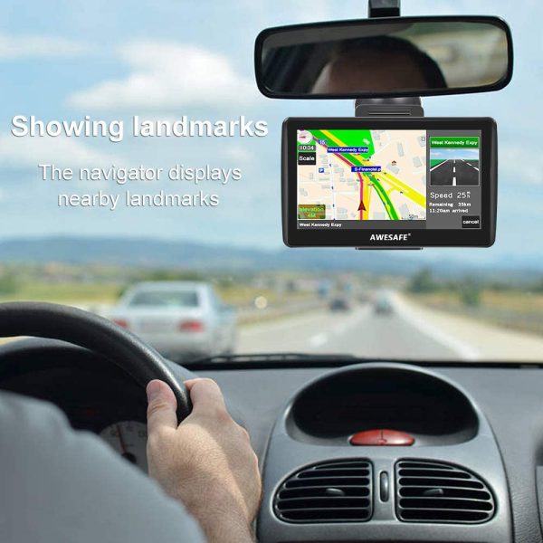 AWESAFE GPS Navigation for Car 7 inches Touch Screen Car GPS Navigation System North America Lifetime Map Updates - Image 6