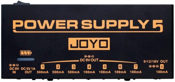 JOYO Built-in 4400mAh Rechargeable Battery Guitar Effect Pedal Power Supply 8 Outputs 9V 12V 18V (100mA, 500mA) Jacks & 5V/1A USB Port (JP-05) - Image 6