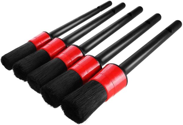 Car Detailing Brush Set 5pcs, Detail Brush Factory Premium Nylon Bristles for Wheels, Interior, Exterior, Leather, etc - Image 5