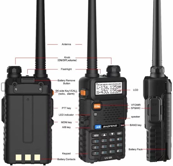 UV-5R 5W Long Range Handheld Ham Radio with Earpiece - Image 5