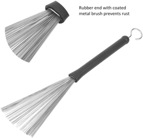 1 Pair Retractable Drum Wire Brushes Drum Stick Brushes for Jazz Folk Rock Band - Image 5