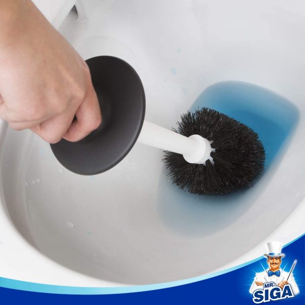 MR.SIGA Toilet Bowl Brush and Holder for Bathroom, Black, 1 Pack - Image 4