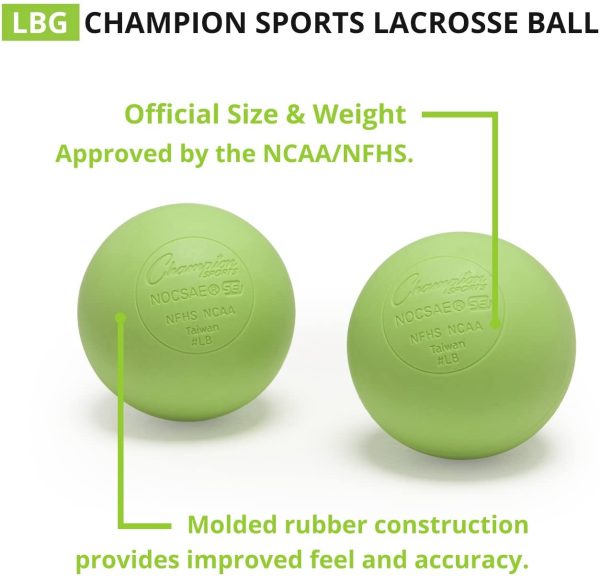 Champion Sports Official Lacrosse Balls-Pack of 12