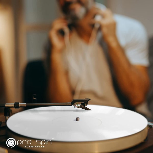 White Turntable Mat by Pro Spin ??Acrylic Slipmat for Vinyl LP Record Players ??High-Fidelity Audiophile Acoustic Sound Support for DJs ??Help Reduce Noise Due to Static and Dust - Image 5