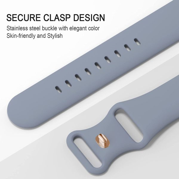 Compatible with Apple Watch Band 38mm 40mm 41mm 42mm 44mm 45mm for Women Men, Soft Silicone Replacement Bands Straps for iWatch Apple Watch Series 7/6/5/4/3/2/1/SE - Image 6