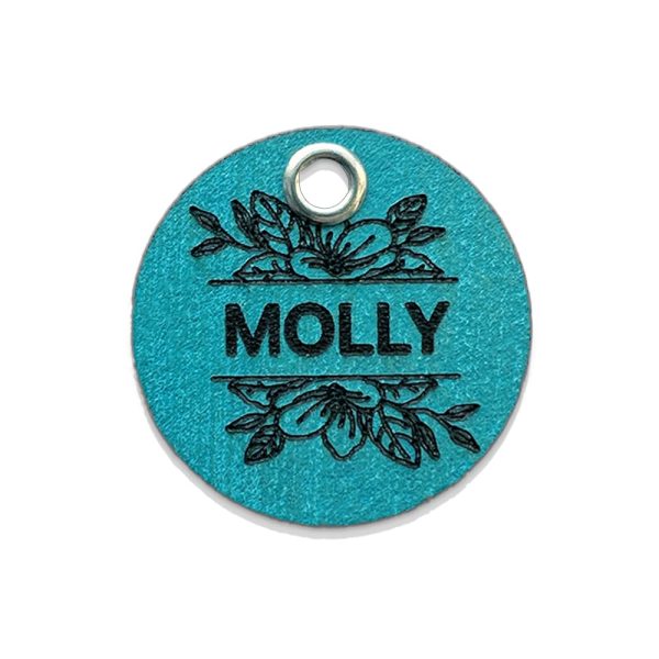 Wilco Supply Company - Custom Floral Themed Handcrafted Leather Pet Identification Tag for a Stylish, Durable and SILENT Alternative to Traditional Metal Dog Tags - Made in Canada - Image 8