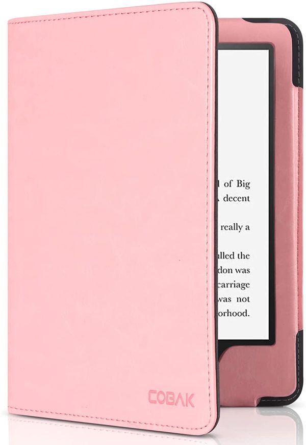 CoBak Kindle Paperwhite Case - All New PU Leather Smart Cover with Auto Sleep Wake Feature for Kindle Paperwhite Signature Edition and Kindle Paperwhite 11th Generation 2021 Released, Pink