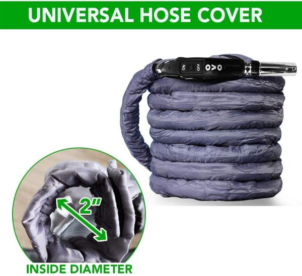 Central Vacuum Hose Cover - 35-37 ft - Paded Machine Washable Universal Cover