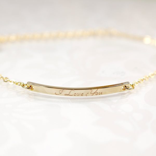 16K Gold Your Name Bar Bracelet - Personalized Gold Plated bar Delicate Hand Stamp bridesmaid Wedding Graduation Gift - Image 9