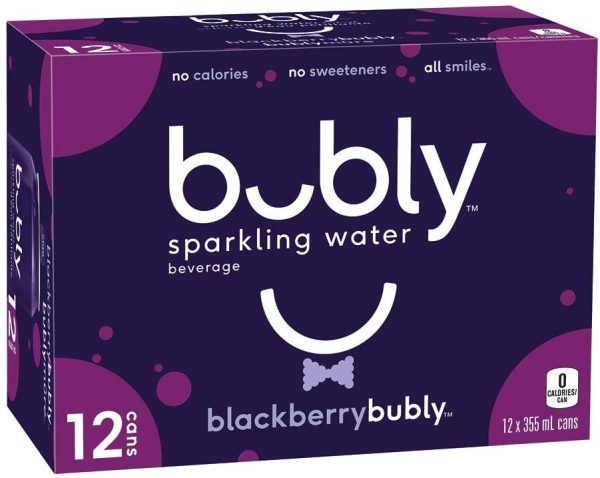 bubly Sparkling Water blackberrybubly, 355 mL Cans, 12 Pack