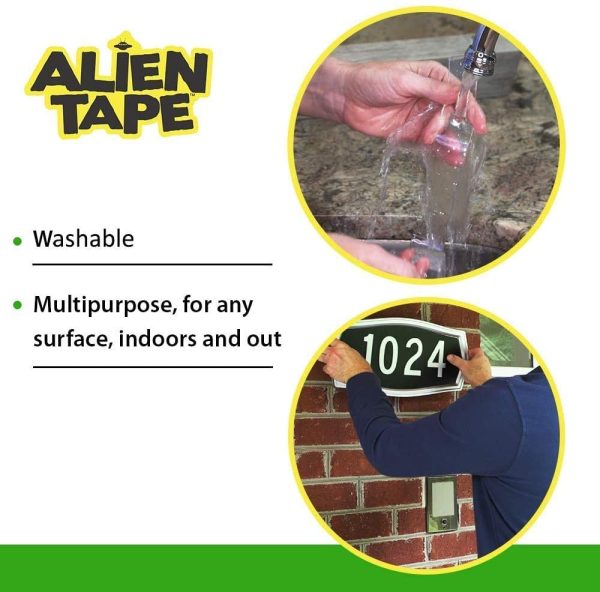 ALIENTAPE Nano Double Sided Tape, Multipurpose Removable Adhesive Transparent Grip Mounting Tape Washable Strong Sticky Heavy Duty for Carpet Photo Frame Poster D??cor As Seen On TV 7 Feet Set of 3