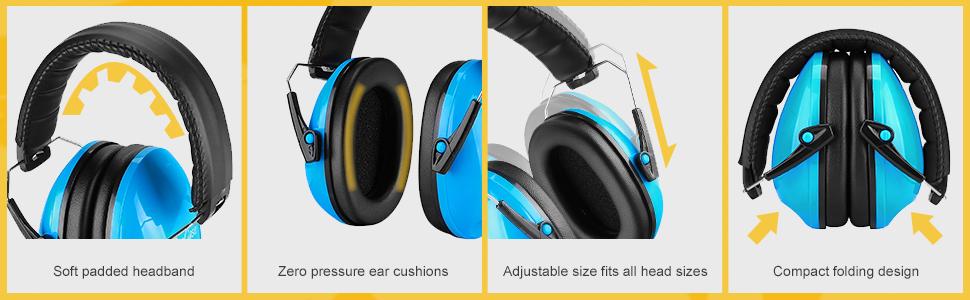 ProCase Kids Safety Ear Muffs Noise Reduction Ear Hearing Protection Earmuffs