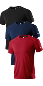 Mens 3 Pack Quick Dry Mesh Workout Shirts
