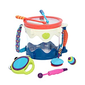 B. toys, Battat toys, drum, drum kit, toddler toys, instruments, music