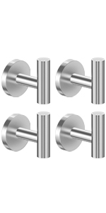 Brushed Steel Towel Hooks