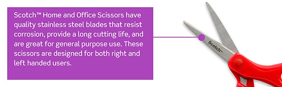 These scissors have quality stainless steel blades and are designed for right and left handed users.