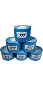 PLUS FIT Accessories - Blue kinesiology K-Tape - 6-Pack