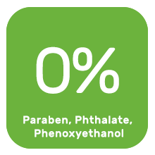 No paraben, no phtalate, no phenoxyethanol