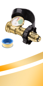 POL Propane Tank Adapter with Gauge