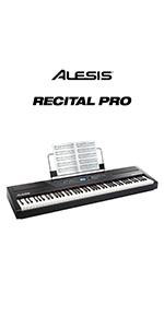 Alesis Recital Pro - Digital Electric Piano / Keyboard with 88 Weighted Hammer Action Keys