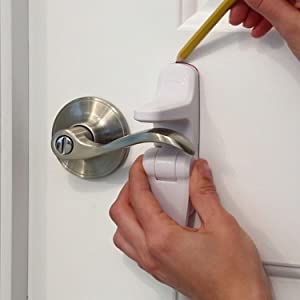 Home Safety, child safety products, childproofing, OutSmart Lever Handle Lock, decoy button