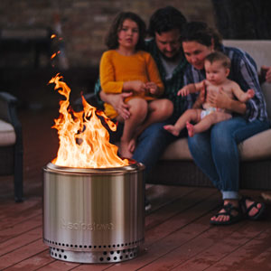 family, fire pit, deck 