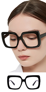 Women&amp;#39;s Black readers oversize square reading glasses