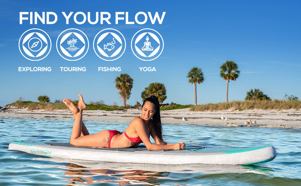 Free-Flow Inflatable SUP - Stand Up Water Paddle-Board